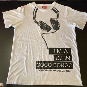 Coco Bongo White Graphic T-Shirt with Headphones Print